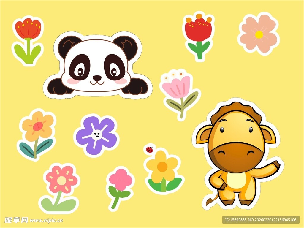 熊猫与小猴的花卉世界