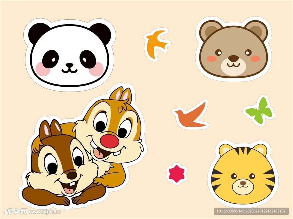 可爱动物头像图案集合