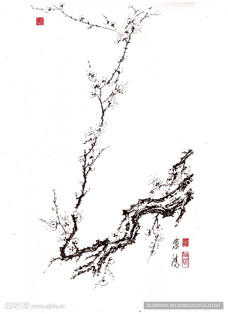 水墨梅花图