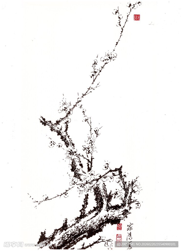 水墨梅花图
