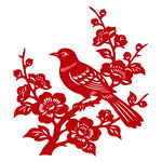 花鸟剪纸艺术作品