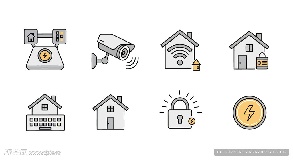家居安防与节能图标