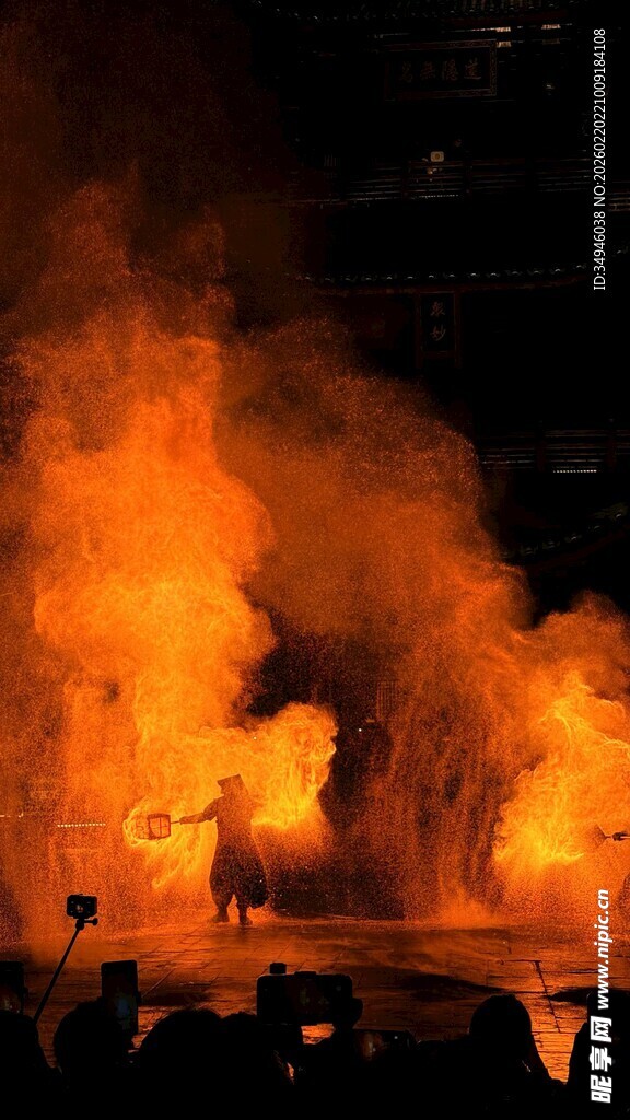 舞台火焰特效表演场景