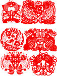 传统喜庆红色剪纸图案