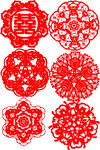 传统红色剪纸图案集合