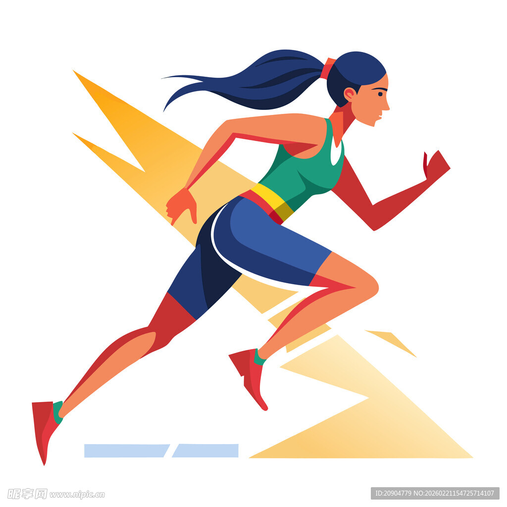 奔跑女性运动员
