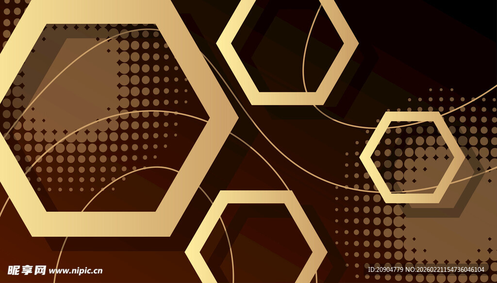 金色几何抽象背景