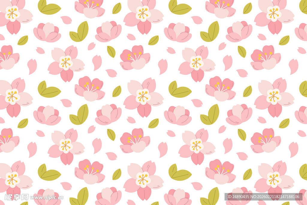粉色花卉图案