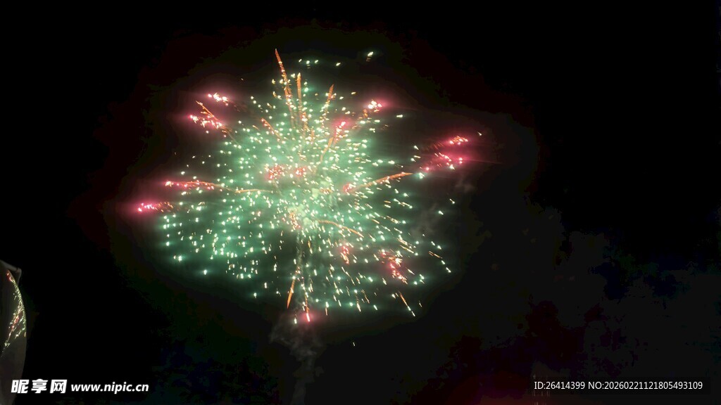 夜空中闪耀的绚丽烟花