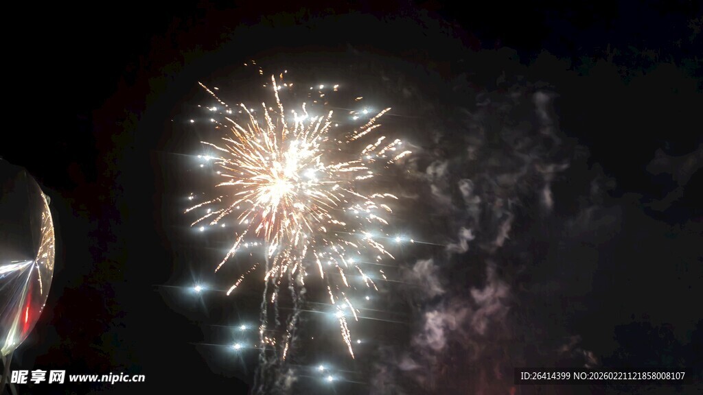 夜空中绚烂的烟花绽放