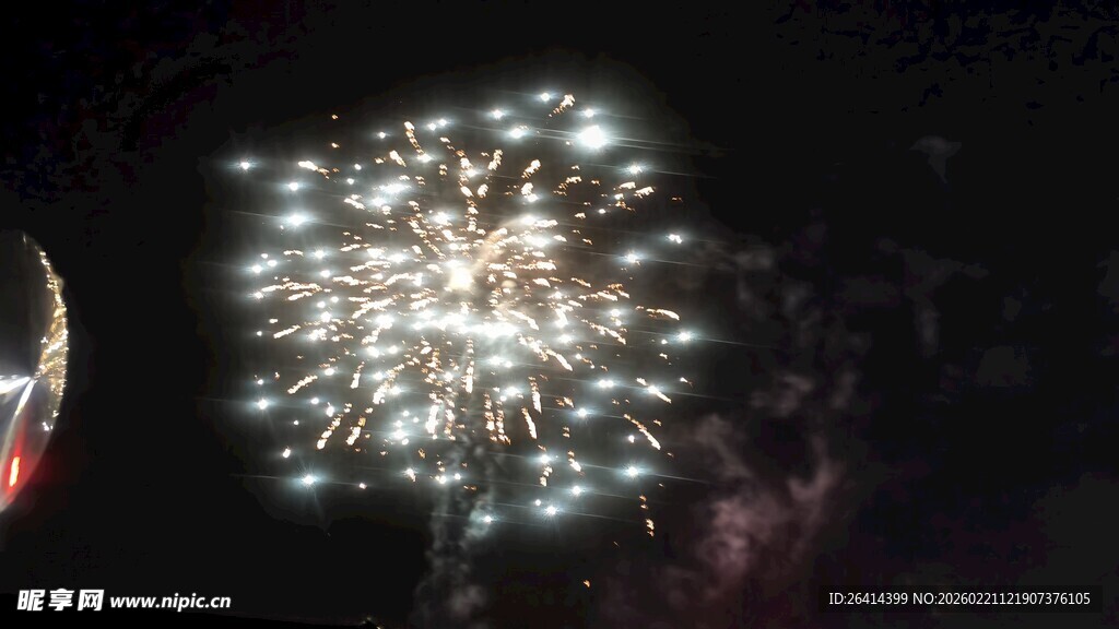 夜空中绚丽绽放的烟花