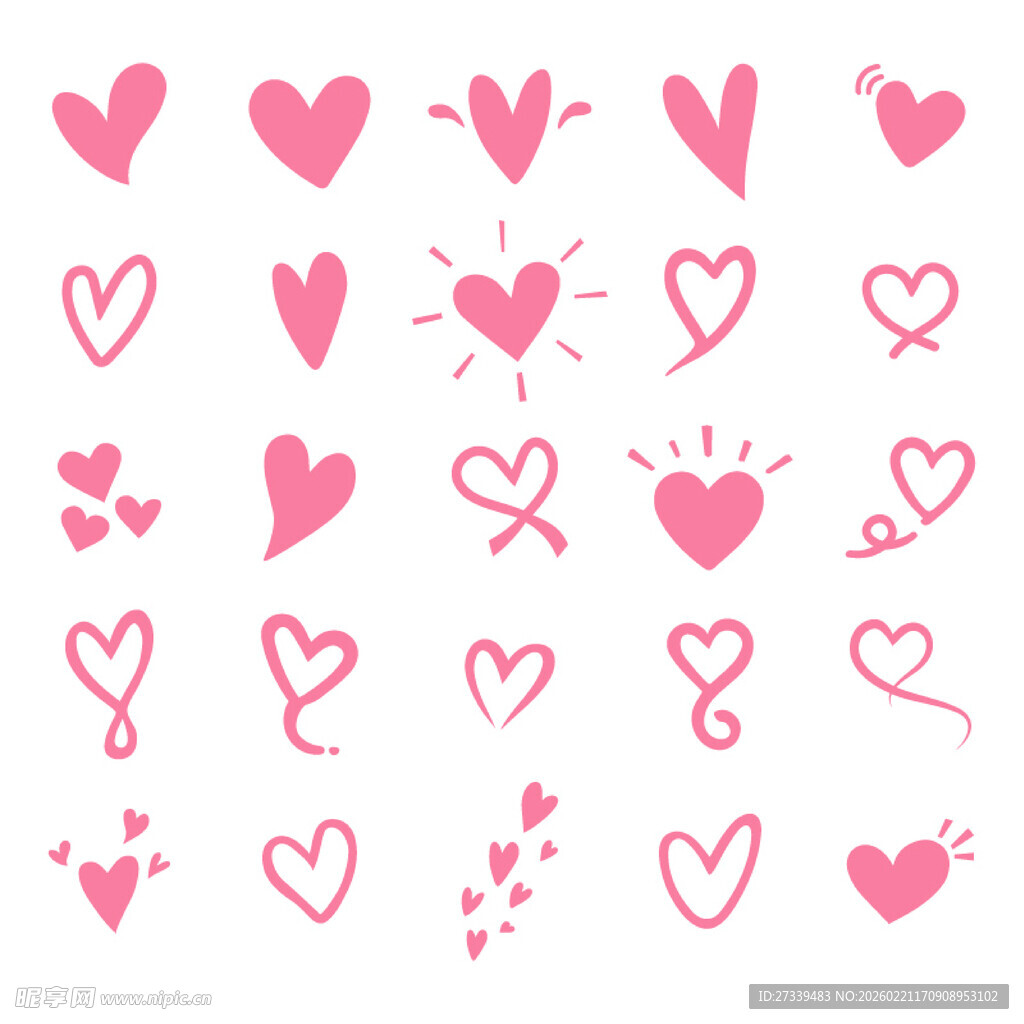 粉色爱心图案