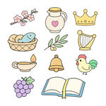 手绘可爱童话元素