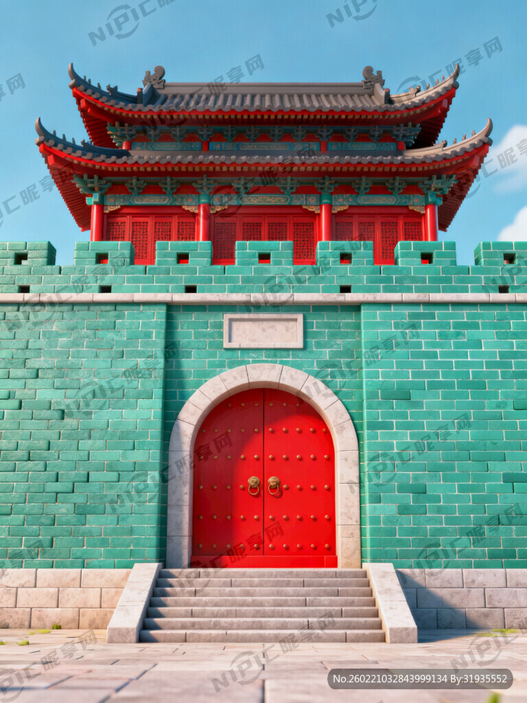 正面  立体  仿古城墙   