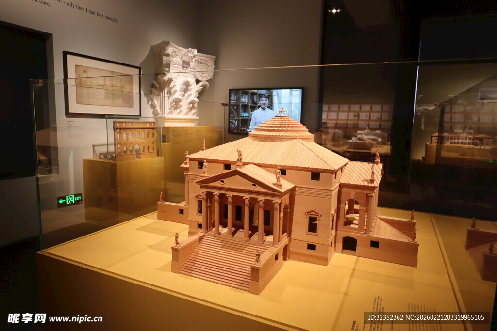 古建筑模型展示于展厅