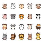 可爱卡通动物图标集合
