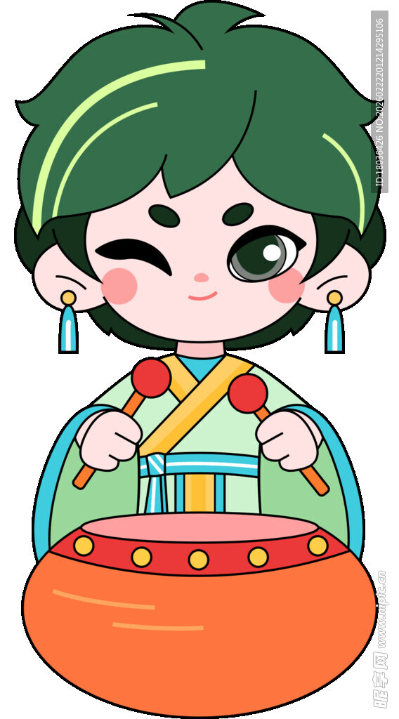 端午拟人形象设计打鼓