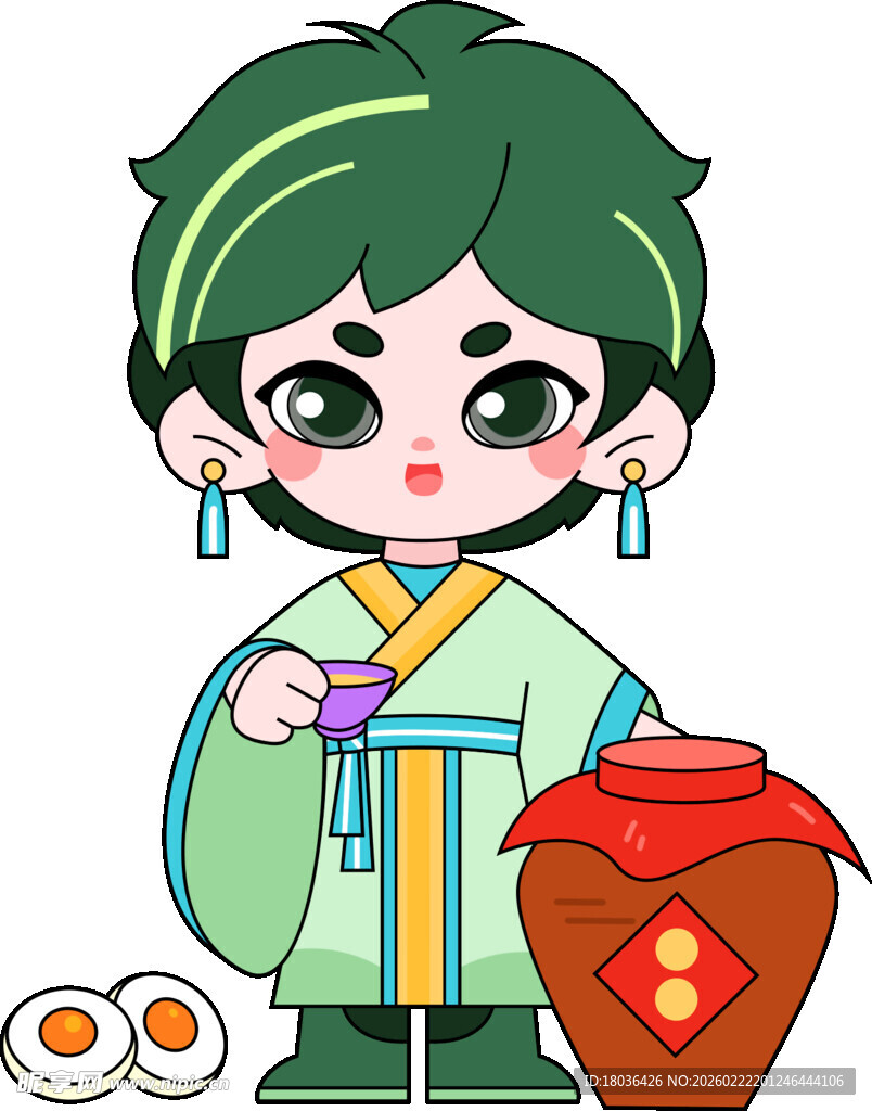 端午拟人形象设计喝雄黄