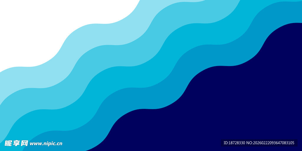 蓝色渐变波浪背景