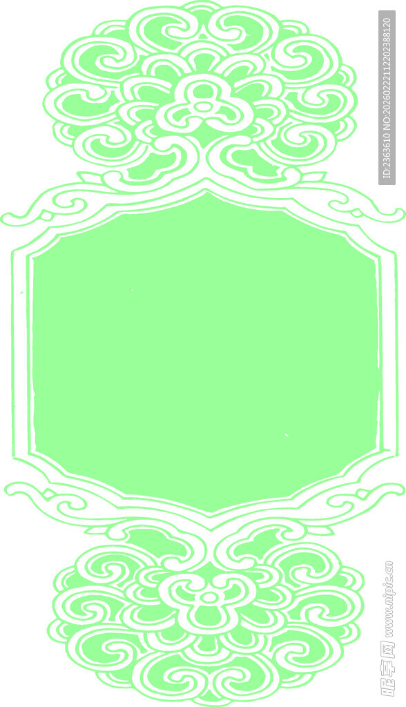 绿色中式花纹边框图案