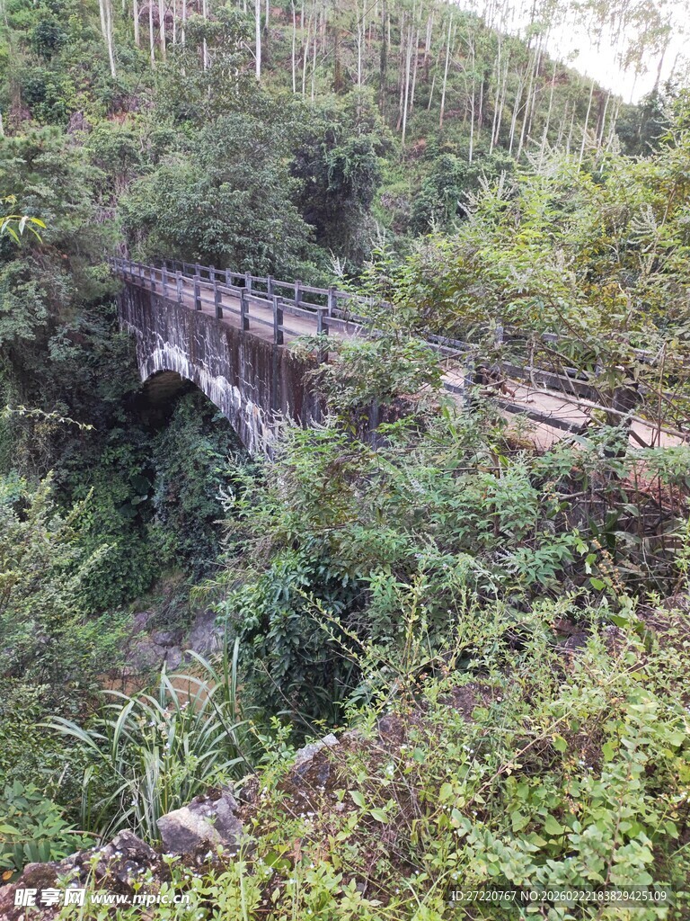 山林间的古朴栈桥