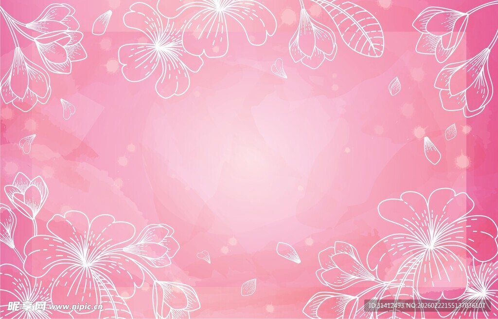 梦幻粉色花朵背景