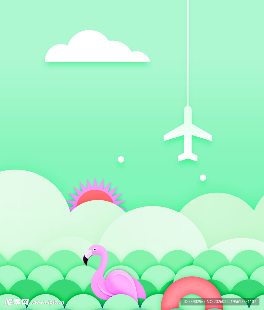 空中飞鸟与田园风光景象