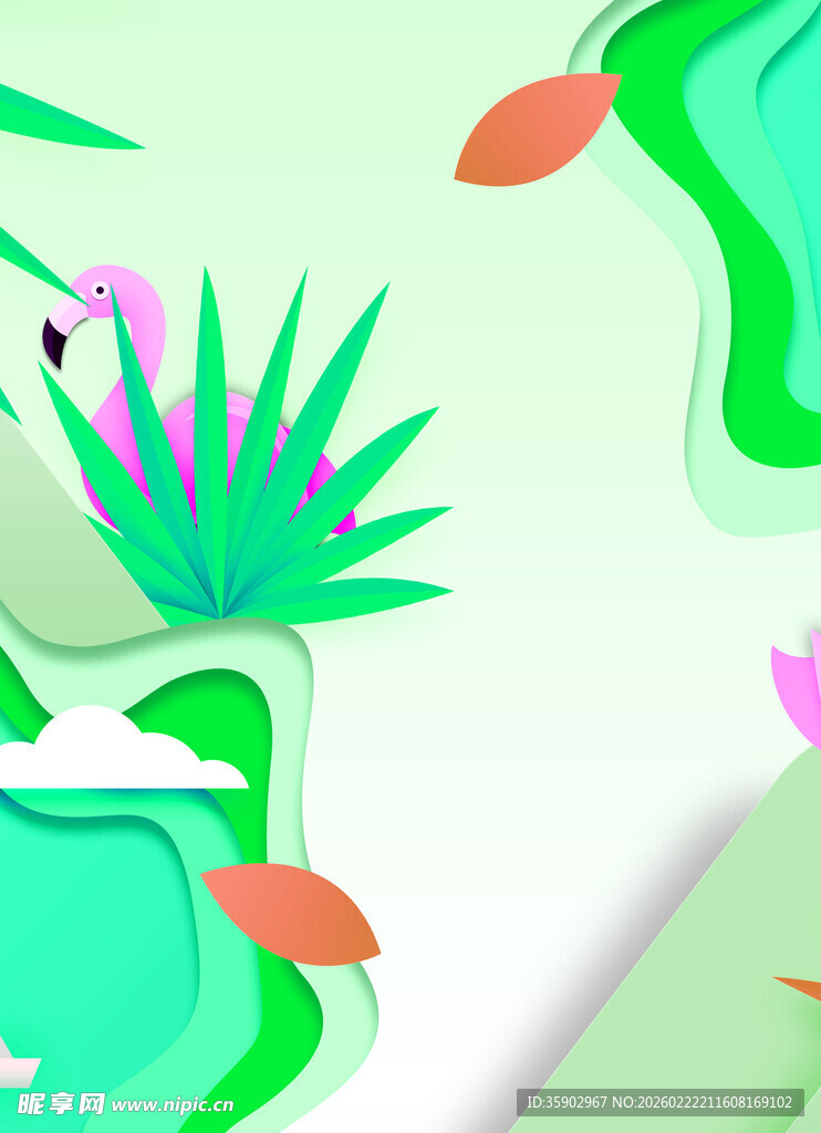 清新立体风绿植插画