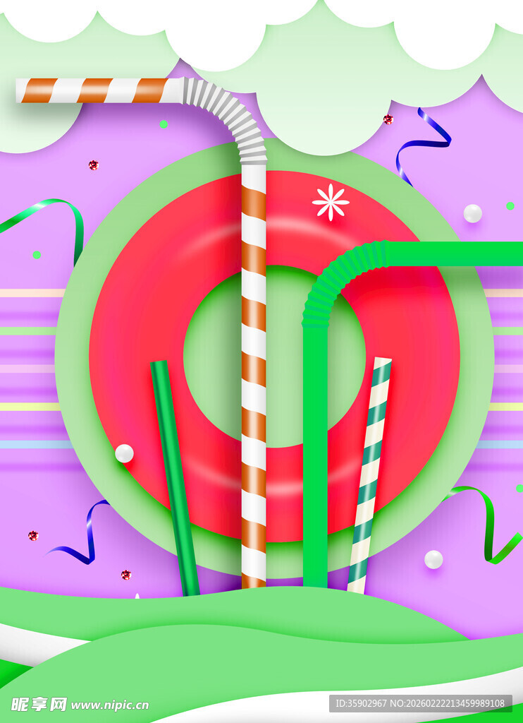 夏日缤纷泳池派对装饰