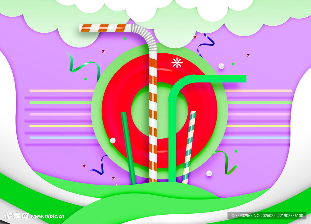 卡通风格音乐主题插画