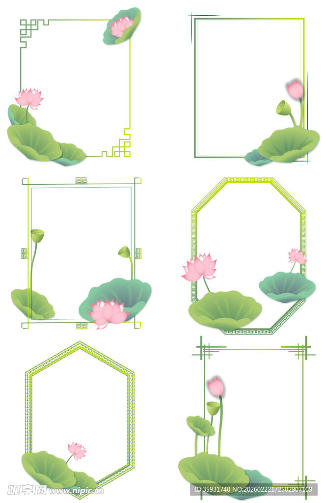 荷花边框