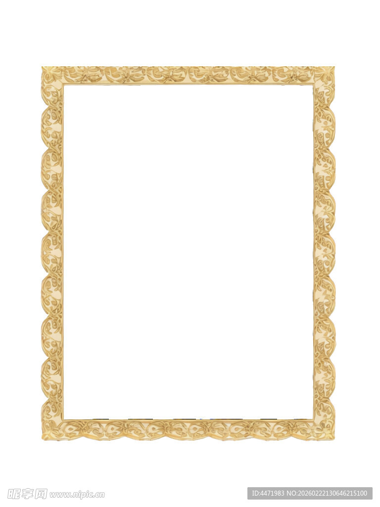 金色花边方形装饰画框