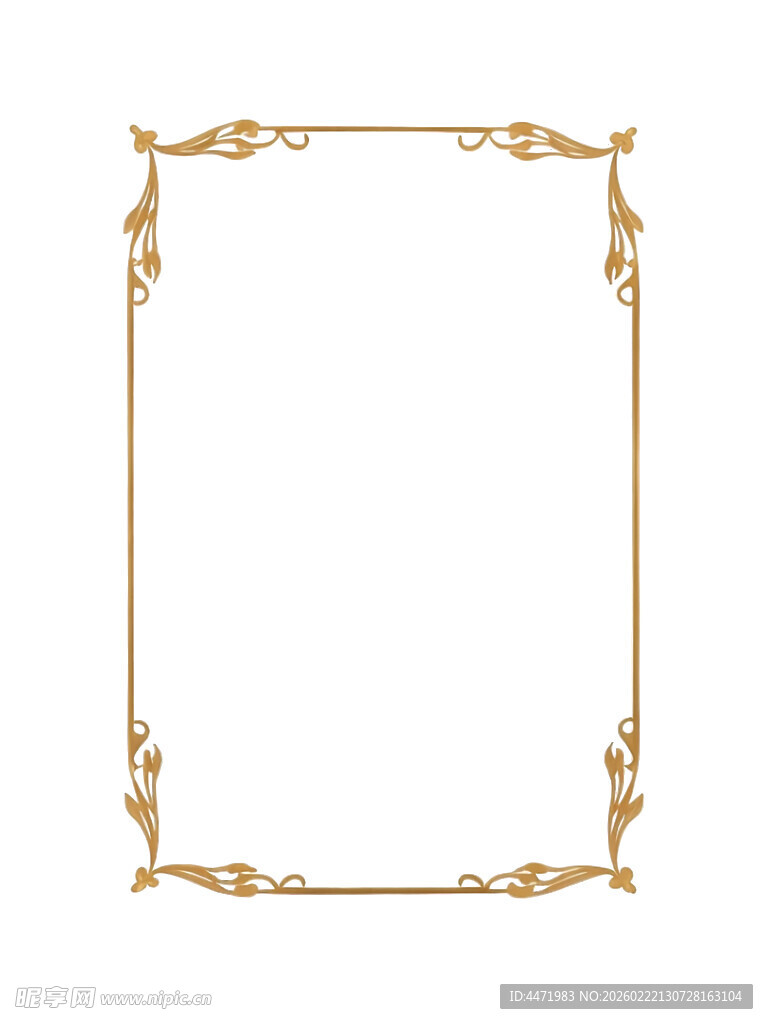 金色精致边框装饰图案