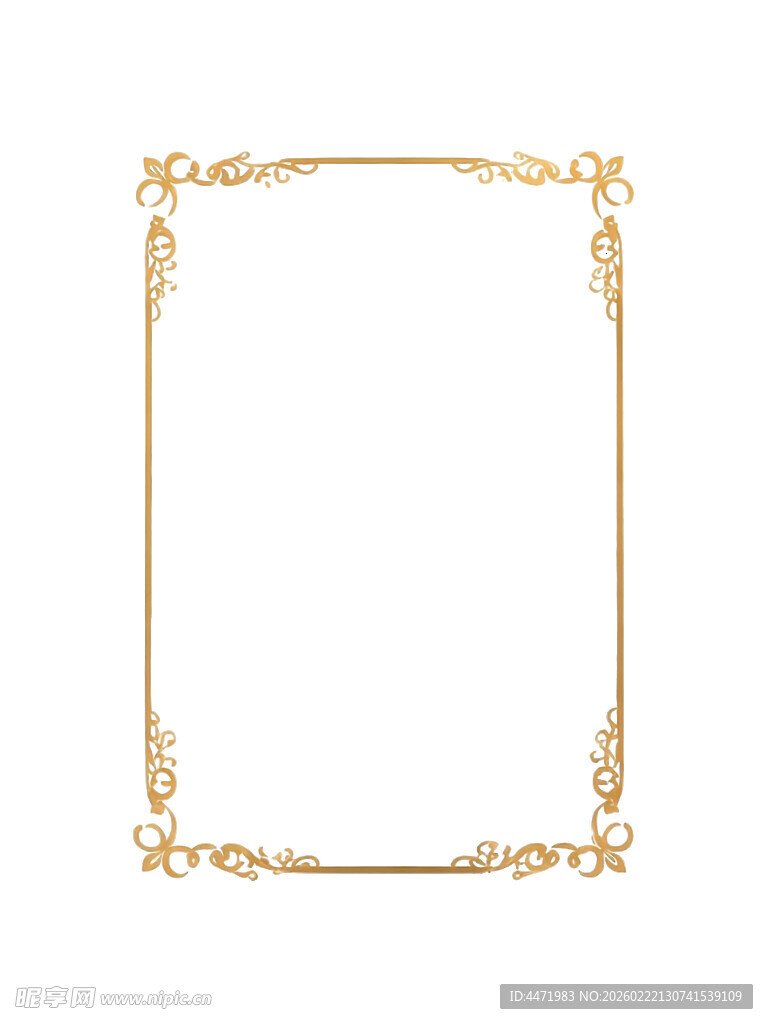 金色精致边框装饰元素