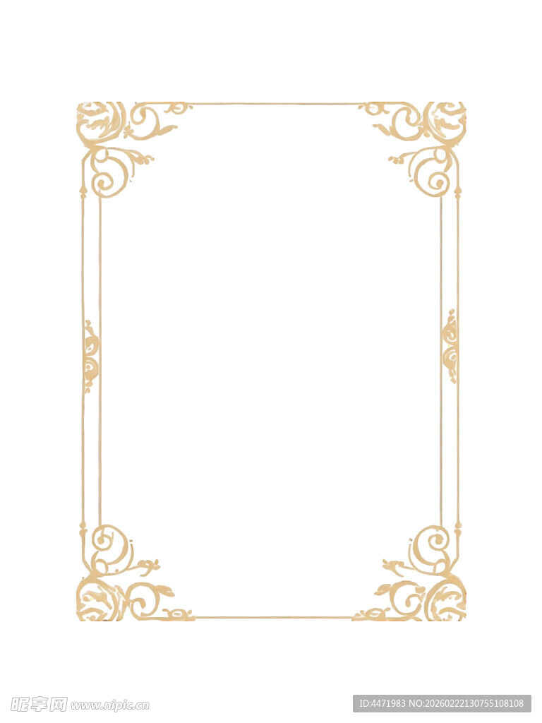 金色复古边框装饰图案