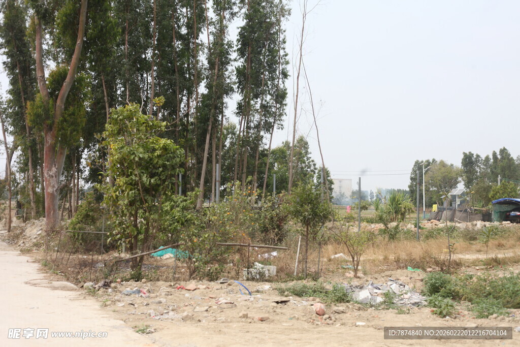 乡村路边的杂乱景象