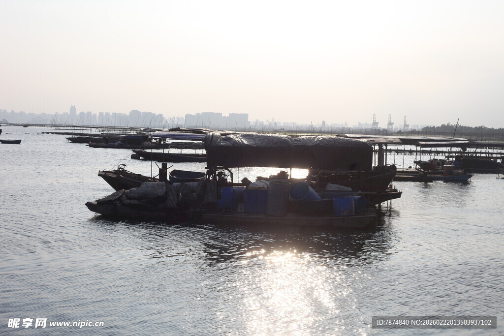 海上船只停泊景象
