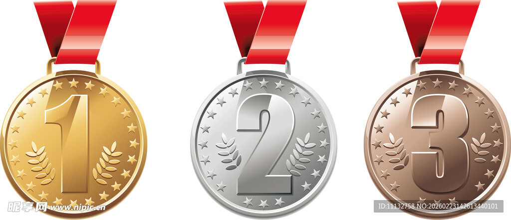 第一名第二名第三名奖牌金银铜奖