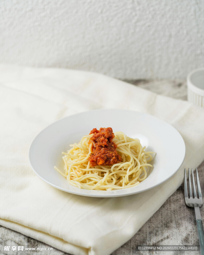 美味意大利面配番茄肉酱