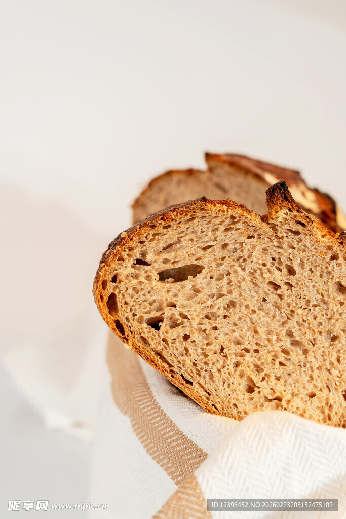 切片全麦面包特写