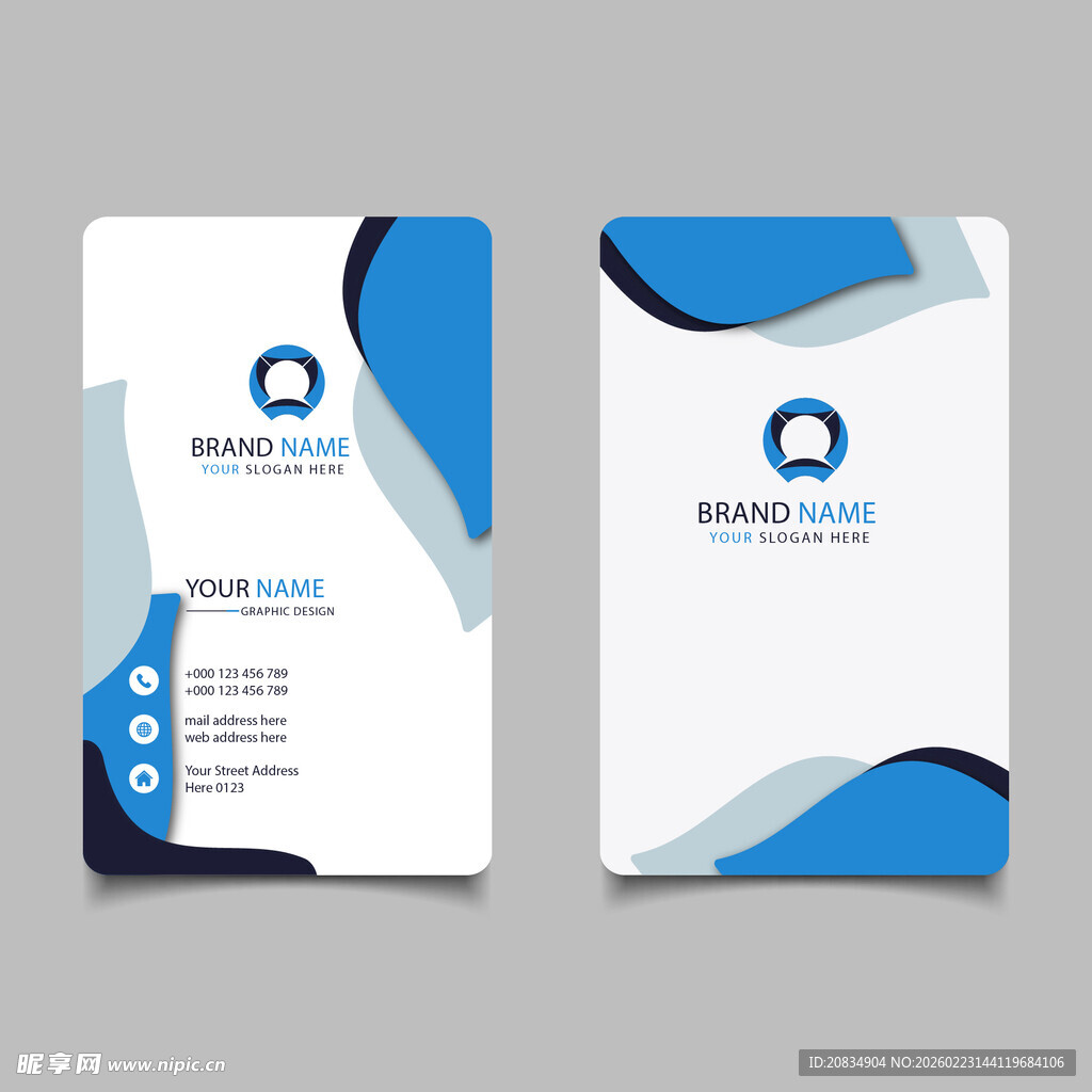 蓝色商务名片
