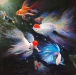 金鱼油画