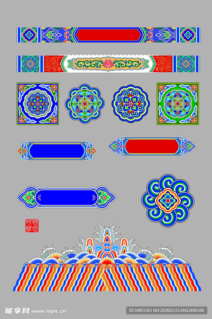 中式传统装饰图案设计元素