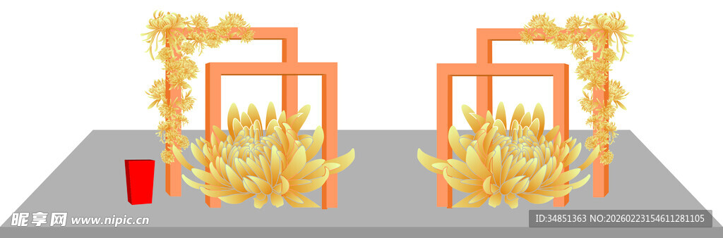 金色拱门花艺装饰场景
