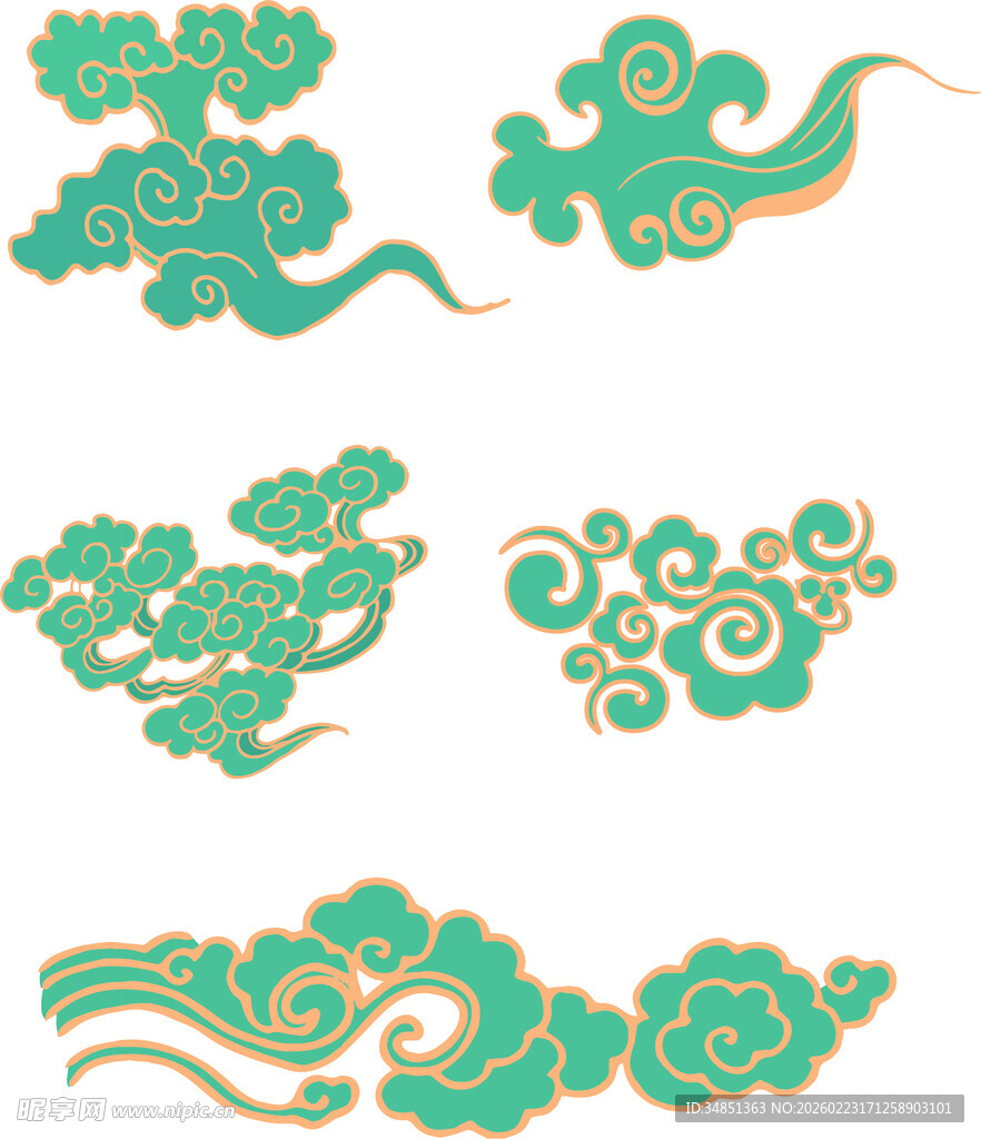 中式古典云纹图案设计