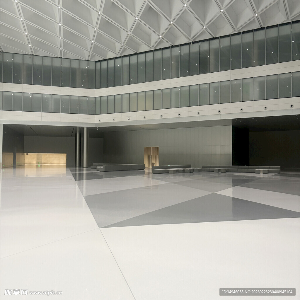 现代宽敞室内空间场景