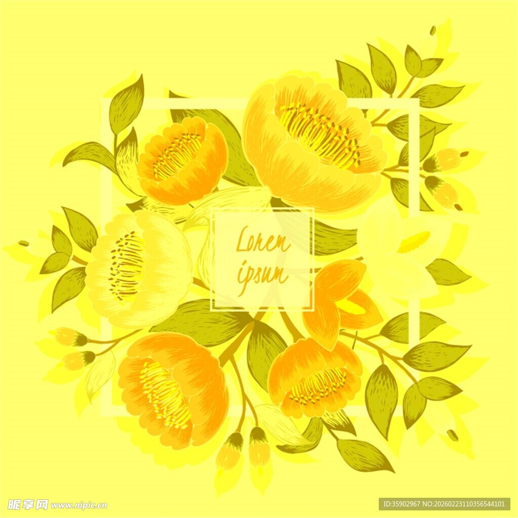黄色花卉图案表达爱意