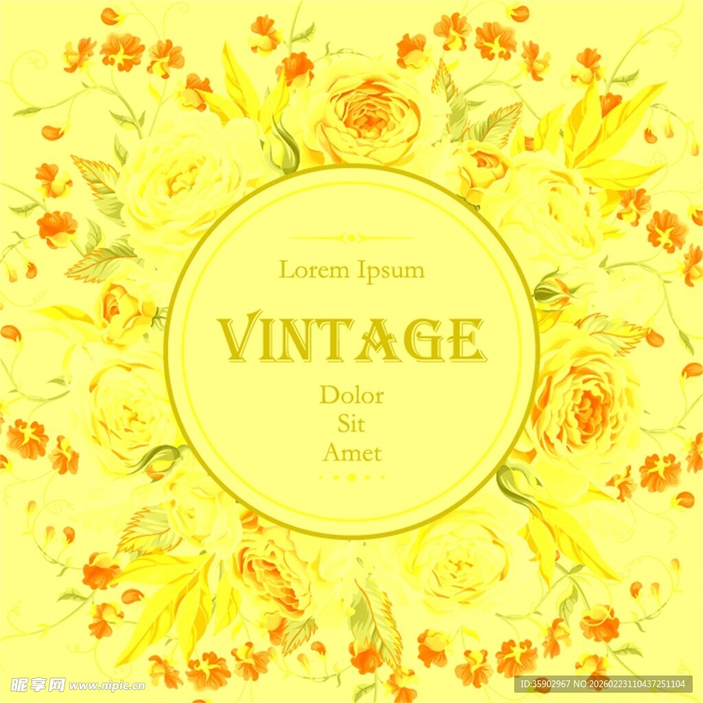 复古花卉装饰图案设计