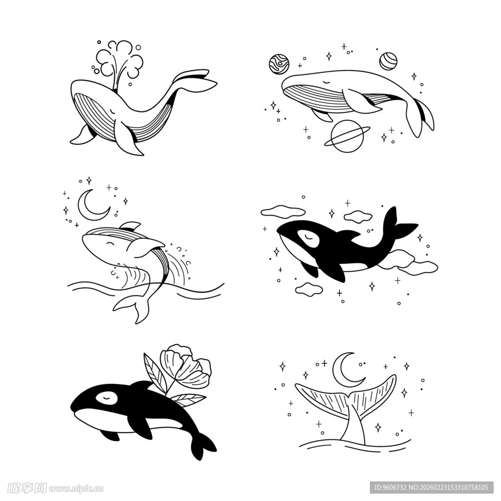 卡通鲸鱼