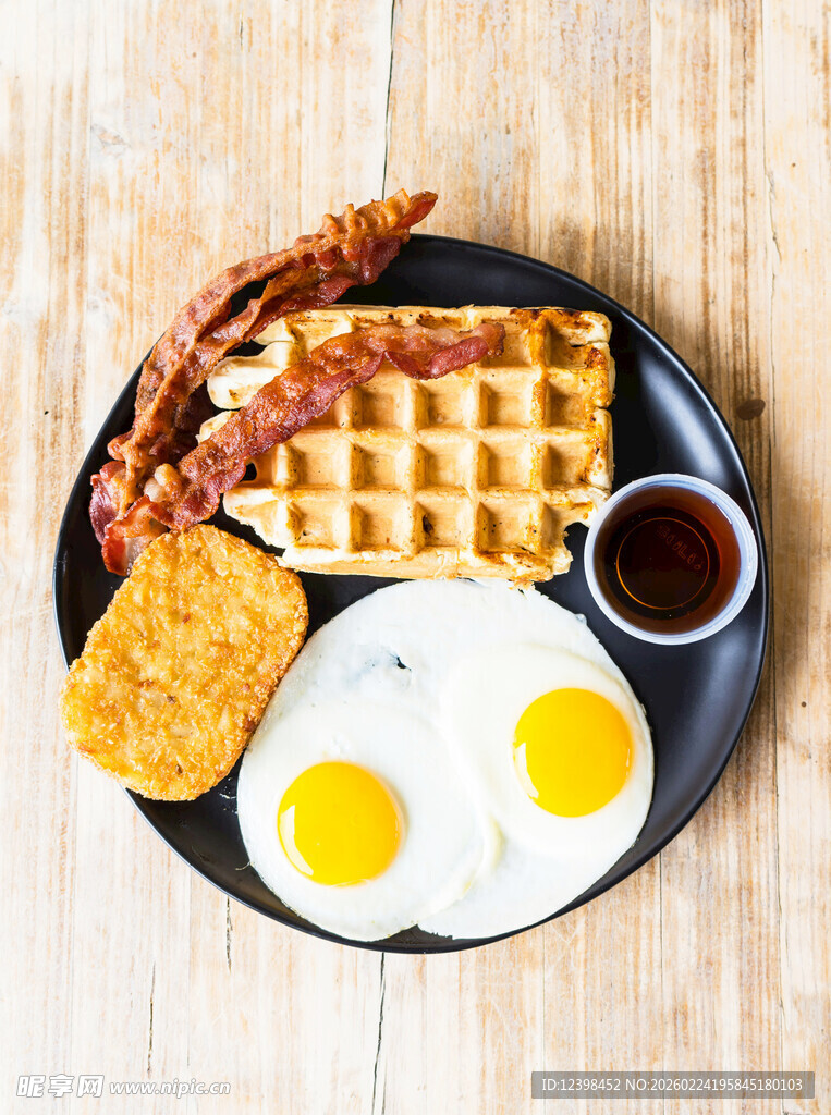 美味华夫饼早餐组合